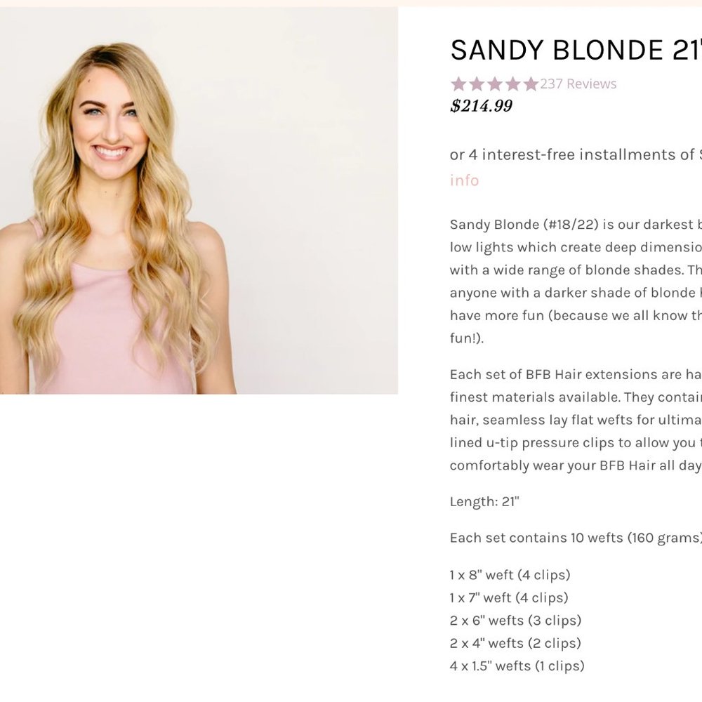 Barefoot Blonde Sandy Blonde 21" Classic Extension